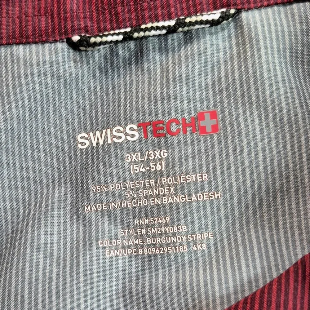 Swiss Tech Men's Maroon Performance Short Sleeve Button Down Shirt 3X